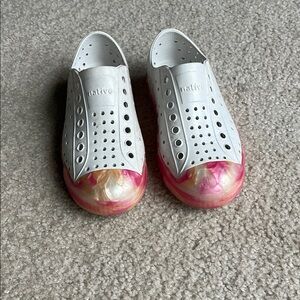 Native Kids Shoes - White and Pink